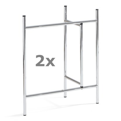 Eiermann 3 Trestle (Set of 2), 78 cm, 39 cm, Stainless steel