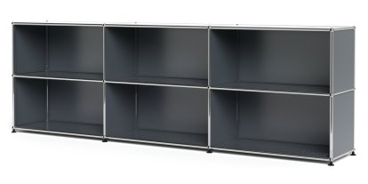 USM Haller Sideboard XL, Customisable, Mid grey RAL 7005, Open, Open