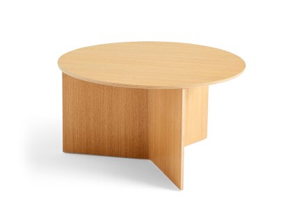 Slit Side Table, Wood, H 35,5 x Ø 65 cm, Oak lacquered