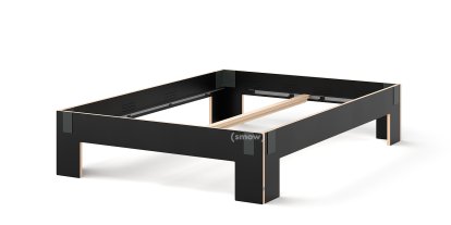Tagedieb, 160 x 200 cm, Without headboard, FU (plywood, birch) black, Anthracite, Without slatted base