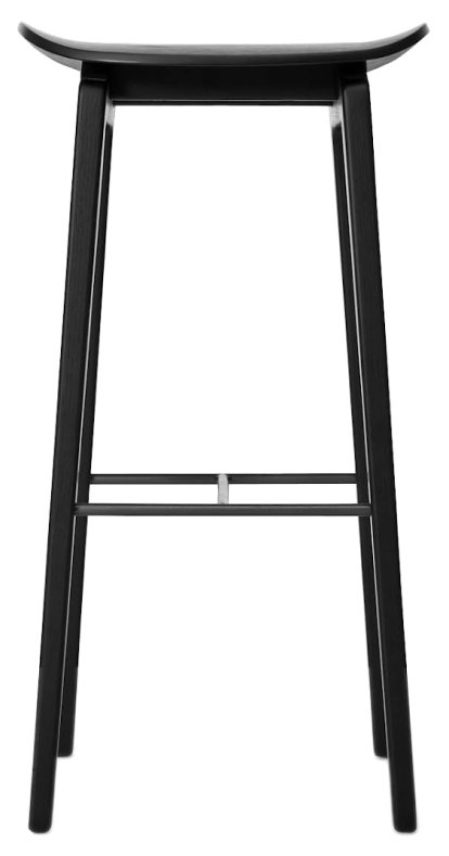 NY11 Bar Stool, Bar version: seat height 75 cm, Black stained oak, Without seat cushion