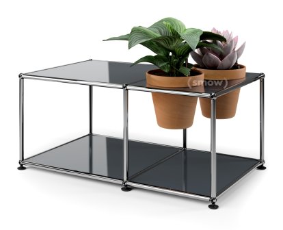 USM Haller Plant World Side Table, Anthracite RAL 7016, Terracotta