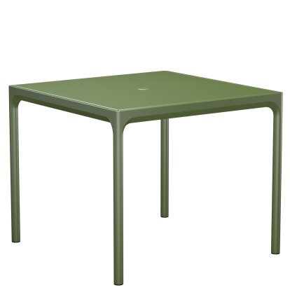 Four Aluminium Table, 90 x 90 cm, Olive green