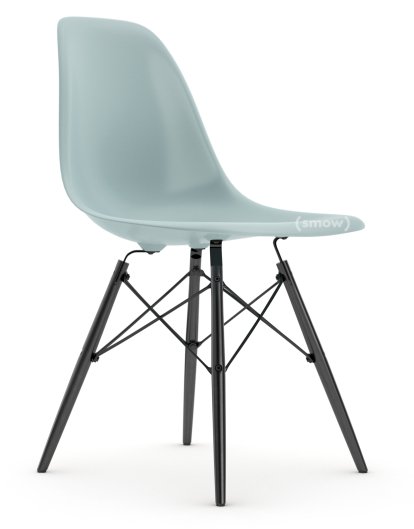 Eames Plastic Side Chair RE DSW, Ice grey, Without upholstery, Without upholstery, Standard version - 43 cm, Black maple