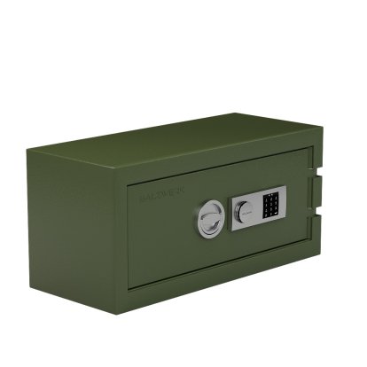 Balzsafe Connect Safe for USM Haller Shelves, 75 cm x 35 cm x 35 cm, Olive green RAL 6003, Electronic combination lock with master key