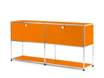 USM Haller Sideboard L with 2 Drop-down Doors, Lower Tier Structure, Pure orange RAL 2004