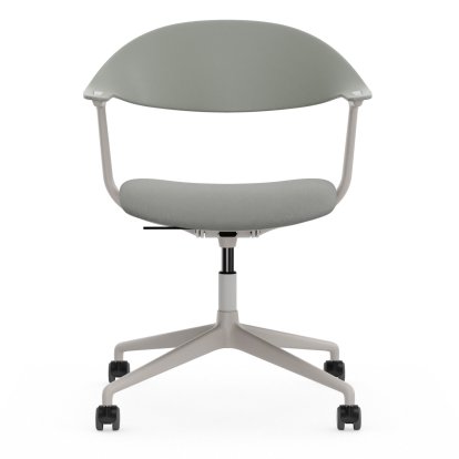 Mynt Office Svivel Chair four-star base, Grey RE, With seat upholstery, Plano cream white/sierra grey, Soft light, Soft castors for hard floor surfaces