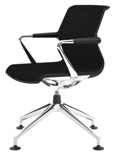 Unix Chair with Four Star Base, Silk Mesh nero, Basic dark