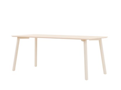 Meyer Color Dining Table, 180 x 80 cm, Waxed ash with white pigment