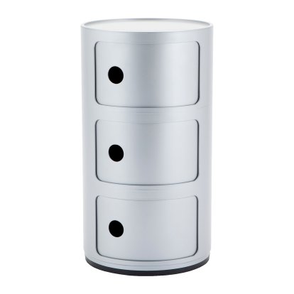 Componibili Round - 3 Compartments, Silver