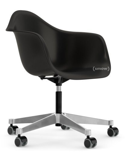 Eames Plastic Armchair RE PACC, Deep black, Without upholstery, Without upholstery