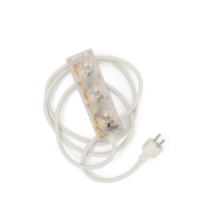 Power Bar / Beam socket strip, 3 sockets, Ghost, 2 m