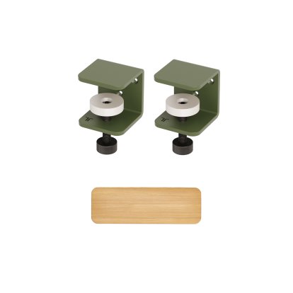 Tiptoe Wall Shelf, Solid Oak, Wall shelf 60 cm, Rosemary green