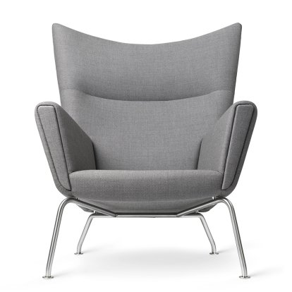 CH445 Wing Chair, Passion - dark grey, Without footstool