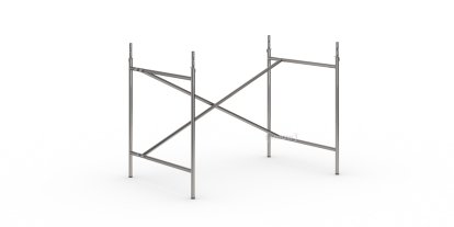 Eiermann 2 Table Frame , Clear lacquered steel, Vertical,  offset, 100 x 66 cm, With extension (height 72-85 cm)