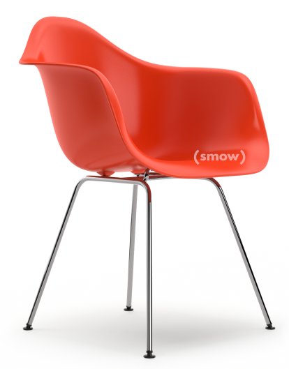 Eames Plastic Armchair RE DAX, Red (poppy red), Without upholstery, Without upholstery, Standard version - 43 cm, Chrome-plated
