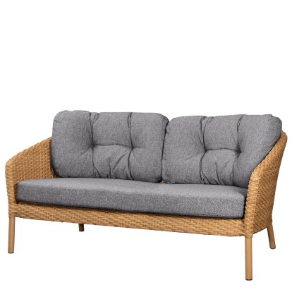 Ocean Lounge large 2-seater sofa, Large flat Weave - Natural, Wove - Dark grey