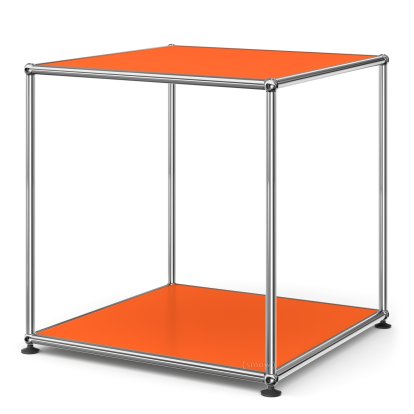 USM Haller Side Table 50 High, Both panels metal, Pure orange RAL 2004