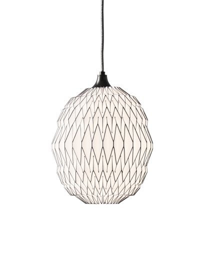 Caleo Pendant, 1: H 33 x Ø 24 cm, White/bronze