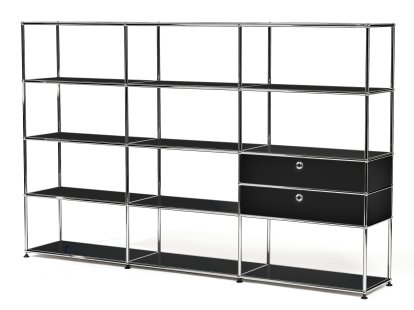 USM Haller Living Room Shelf XL Type 2, Graphite black RAL 9011