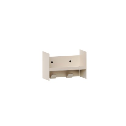 Pli Wall Shelf Slim, 20 cm, Cream white, With hooks