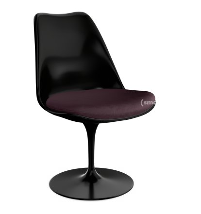 Details Knoll International Saarinen Tulip Chair Saarinen Tulip Chair, Static, Seat cushion, Black, Plum (Eva 119)