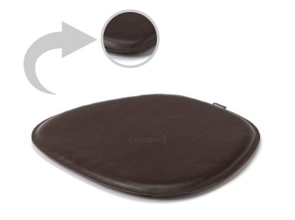 Leather Seat Pad for Eames Side Chairs , Front and back leather, Dark brown