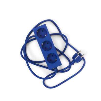 Power Bar / Beam socket strip, 3 sockets, Ultra marine, 2 m