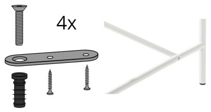 Fastening lug for Eiermann Trestle / Table frame (Set of 4), White