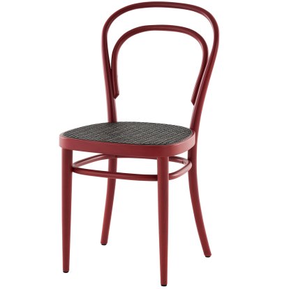 214 / 214 M Chair, Without armrests, Rusty red steined beech, Cane-work dark melange