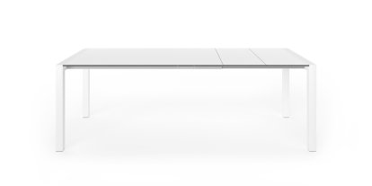 Sushi Dining Table, Laminate white, L 150-224 x W 90 cm, Aluminium with white lacquer