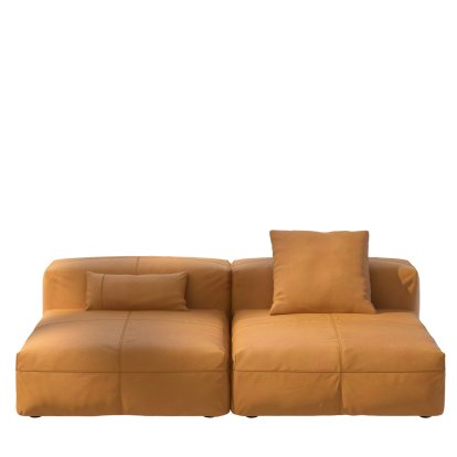 Vetsak Sofa Set 1, L, Leather - Brown, With cushions