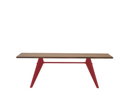 EM Table, 220 x 90 cm, American walnut solid, oiled, Japanese red