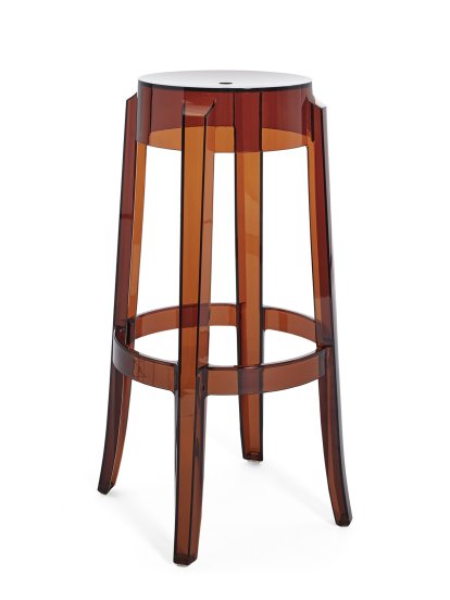 Charles Ghost, Base 46 x Seat 29 x Height 75, Transparent, Amber
