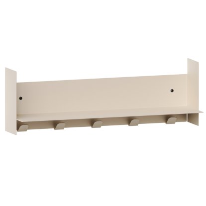 Pli Wall Shelf Classic, 60 cm, Cream white, With hooks