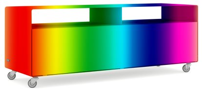 TV Lowboard R 109, Bicoloured, RAL Classic Bicolour, Industrial castors