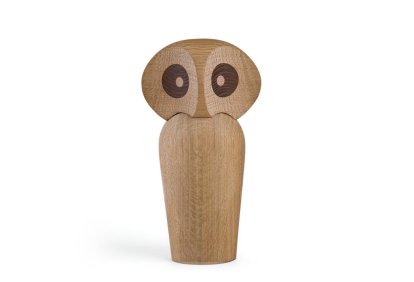 Owl, Large (H 17 cm), Natural oak