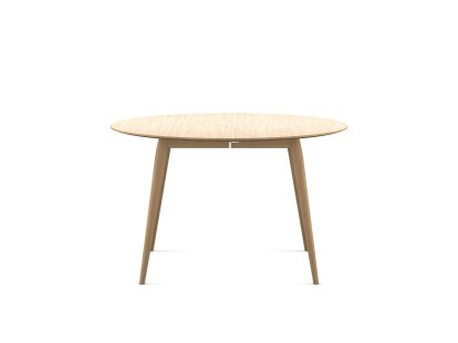 PLAYdinner Round, White oiled oak, Without extension plate, Without extension plate
