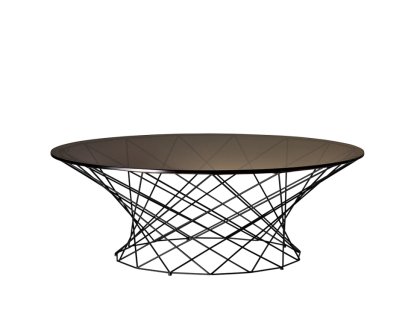 Oota, H 35 x ø 101 cm, Brown glass, Matt black powder-coated