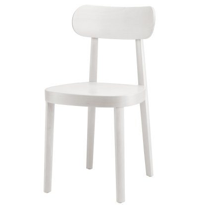 118 / 118 M Chair, White varnished beech, Moulded plywood seat