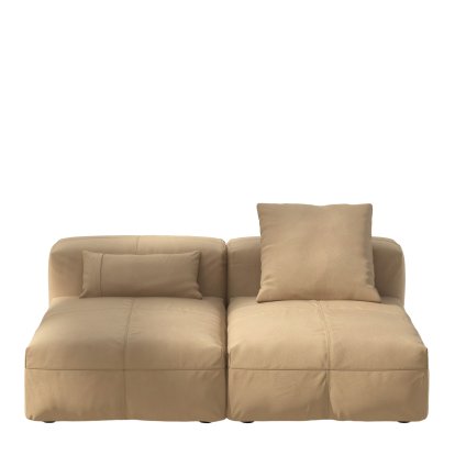 Vetsak Sofa Set 1, M, Leather - Beige, With cushions