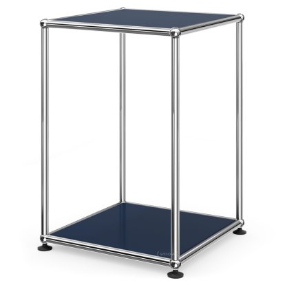 USM Haller Side Table 35 High, Both panels metal, Steel blue RAL 5011