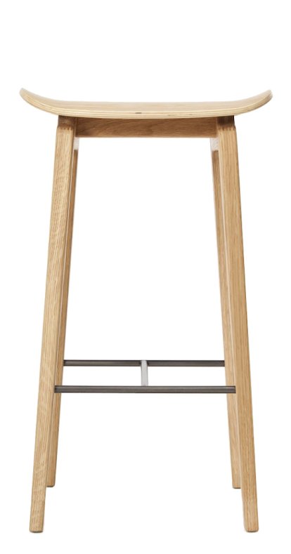 NY11 Bar Stool, Kitchen version: seat height 65 cm, Natural oak, Without seat cushion