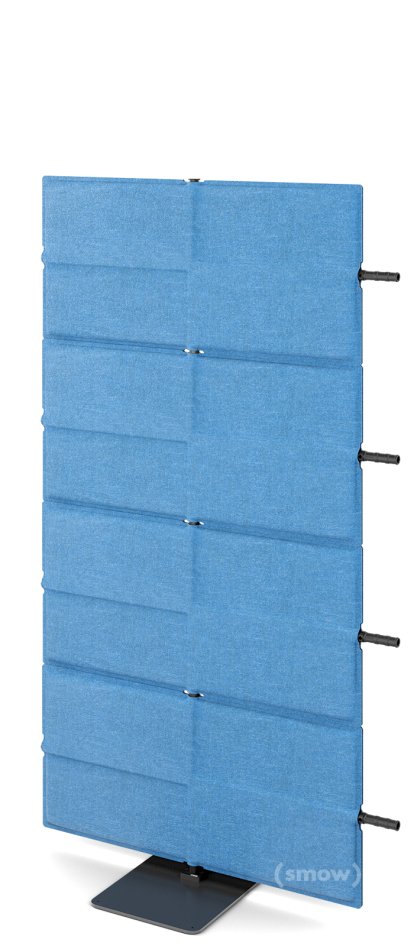 USM Privacy Panels Acoustic Wall Extension, With panel connector (for straight walls), 1,44 m (4 elements), Blue