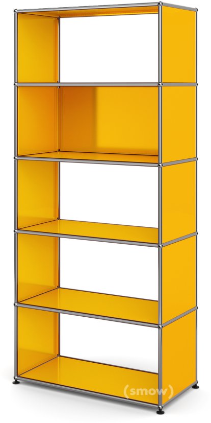 USM Haller Living Room Shelf M, 1 back panel, Golden yellow RAL 1004