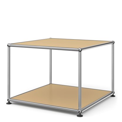 USM Haller Side Table 50, Both panels metal, USM beige