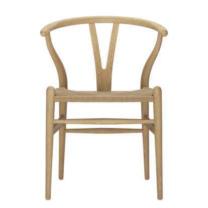CH24 Wishbone Chair, Soaped oak, Nature mesh
