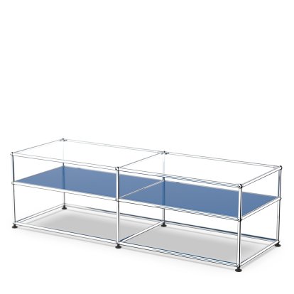 USM Haller Side Table Type 1, Glass, Gentian blue RAL 5010