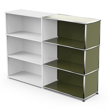 USM Haller Extension Kit Horizontal 3, Olive green RAL 6003, 35 cm