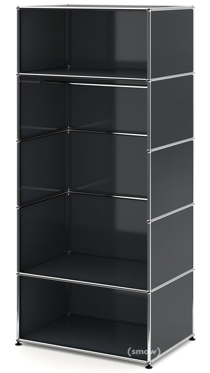 USM Haller Clothes Rack M with Rail, Model II, Anthracite RAL 7016